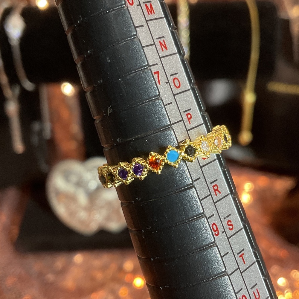 Gold Over 925 Sterling Silver Stackable Multicolo… - image 6